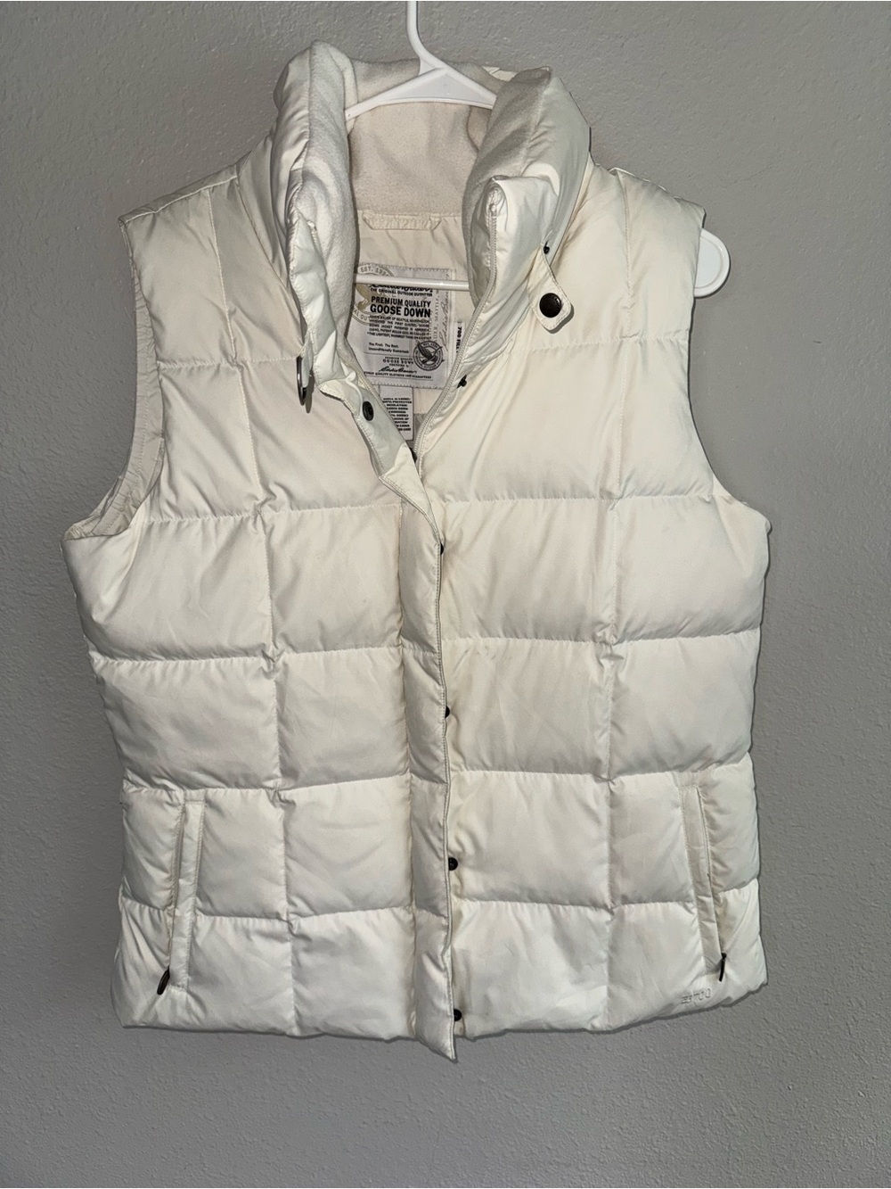 Eddie Bauer white -goose down vest size large